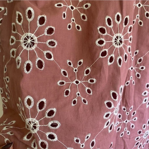 ZARA Terracotta Dandelion Floral Embroidery Dress - Picture 4 of 6